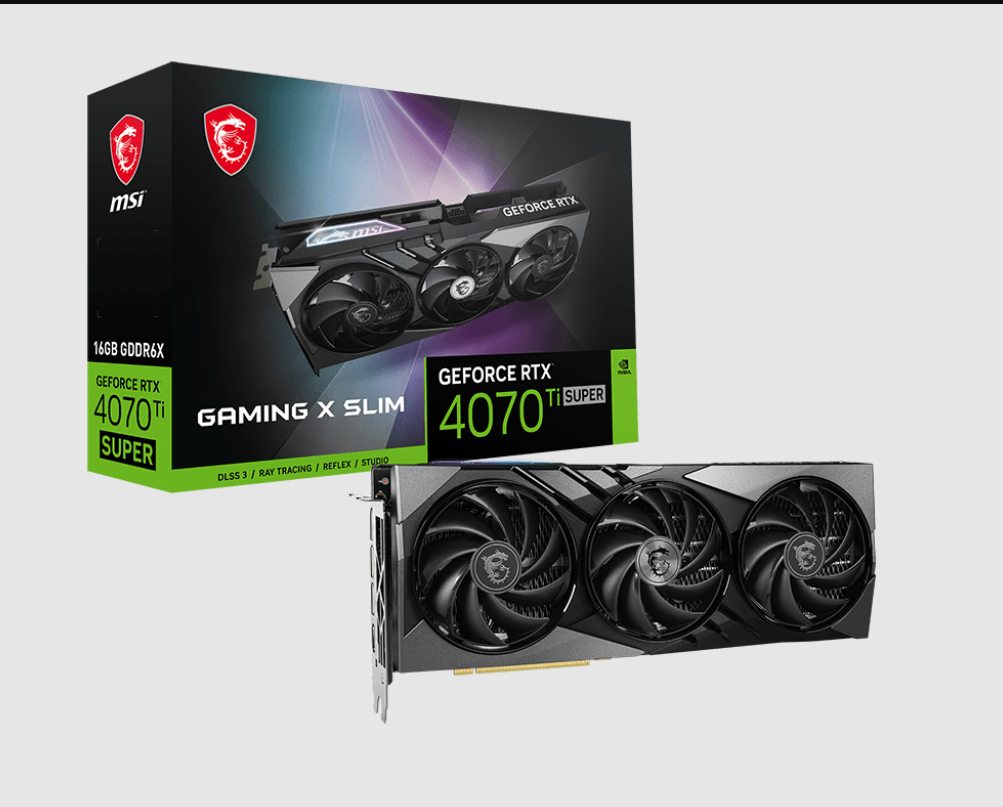  nVIDIA GeForce RTX 4070 Ti SUPER 16G X GAMING SLIM<br>Boost Mode: 2670 MHz, 1x HDMI/ 3x DP, Max Resolution: 7680 x 4320, 1x 16-Pin Connector, Recommended: 700W  